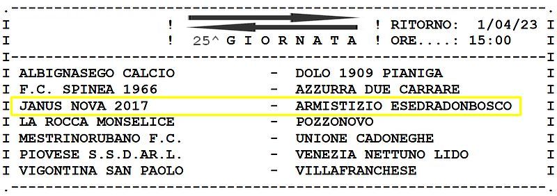 25^ Giornata Ritorno Armistizio Esedra don Bosco Padova Juniores Elite U19 Girone C SS 2022-2023 gare